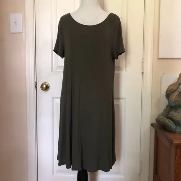 Mossimo Supply Co. Dresses | Mossimo Supply Co. Target Olive Green T-Shirt Dress / Crisscross Back (M) | Color: Green | Size: M | Jenyolton's Closet